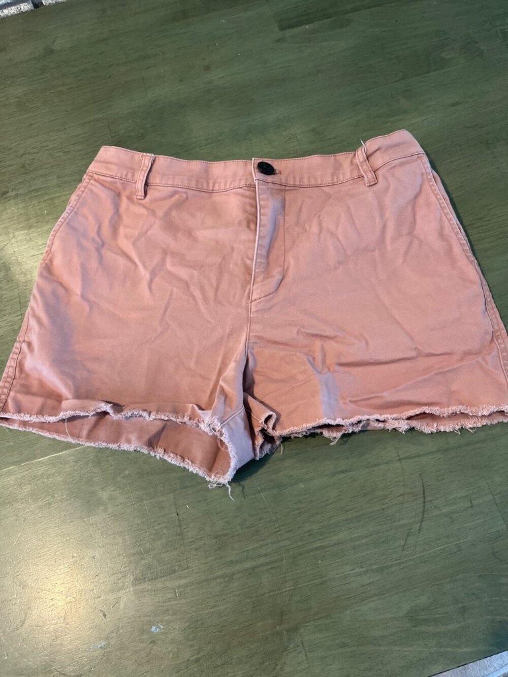 Madewell Womens Pink High-Rise Frayed Hem Denim Shorts Size 29